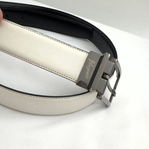 An Original Penguin Reversible Leather Belt 34 Black White - Picture 2 of 8